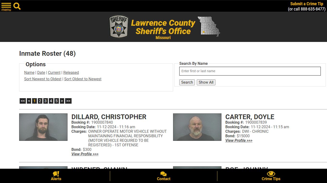 Inmate Roster - Current Inmates Booking Date Descending - Lawrence ...